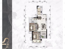 盛邦双悦湾2室2厅1卫户型图