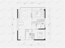 信达金茂广场2室2厅1卫户型图