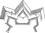 The Military Fortification ClipArt gallery offers 78 images of various structures or devices meant to bolster one's own defense while impeding the progress of an opponent. Military fortification can be anything from a castle or tower to a wire fence or chevaux de frise.