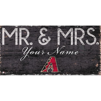 Arizona Diamondbacks 12" x 6" Personalized Mr. & Mrs. Sign