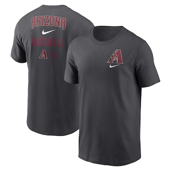 Men's Arizona Diamondbacks Nike Charcoal Logo Sketch Bar T-Shirt