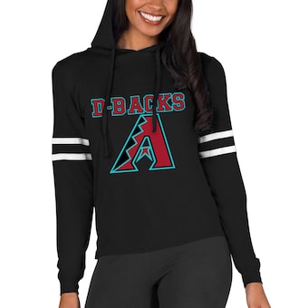 Women's Arizona Diamondbacks  Concepts Sport Black Marathon Lightweight Lounge Pullover Hoodie