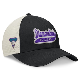 Women's Arizona Diamondbacks Fanatics Black/Natural Cooperstown Collection Big Fly Trucker Adjustable Hat