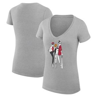 Women's Arizona Diamondbacks G-III 4Her by Carl Banks Heather Gray Baseball V-Neck Fitted T-Shirt