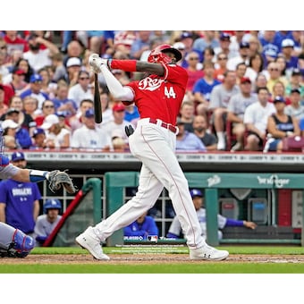 Elly De La Cruz Cincinnati Reds Unsigned Fanatics Authentic First MLB Home Run Swing Photograph