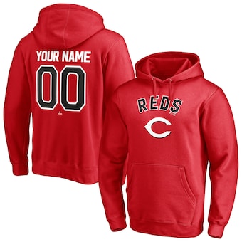 Men's Cincinnati Reds Red Personalized Winning Streak Name & Number Pullover Hoodie