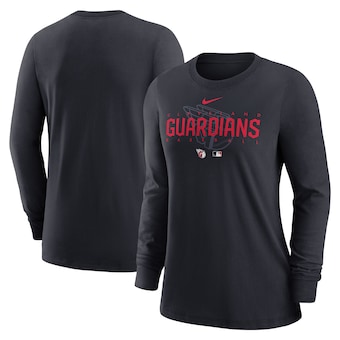 Women's Cleveland Guardians Nike Navy Authentic Collection Legend Performance Long Sleeve T-Shirt