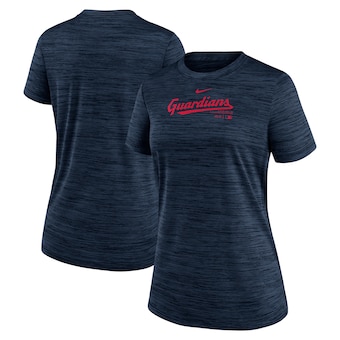 Women's Cleveland Guardians Nike Navy Authentic Collection Velocity Performance T-Shirt