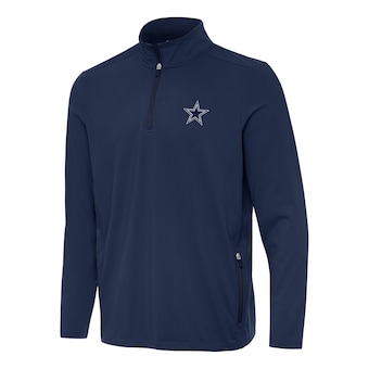 Men's Antigua  Navy Dallas Cowboys Perilous Quarter-Zip Pullover Top