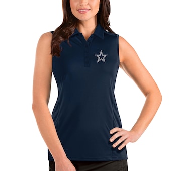 Women's Antigua Navy Dallas Cowboys Tribute Sleeveless Polo