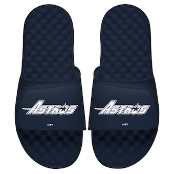 Men's Houston Astros ISlide Navy Cooperstown Wordmark Logo Slide Sandals