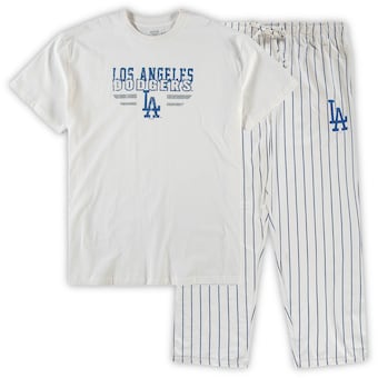 Men's Los Angeles Dodgers Concepts Sport White/Royal Big & Tall Pinstripe Sleep Set