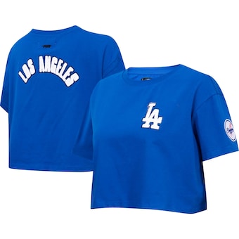 Women's Los Angeles Dodgers Pro Standard Royal Classic Team Boxy Cropped T-Shirt