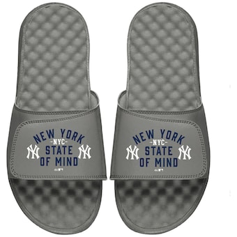 Men's New York Yankees ISlide Gray State of Mind Logo Slide Sandals