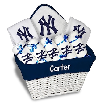 Newborn & Infant New York Yankees White Personalized Large Gift Basket