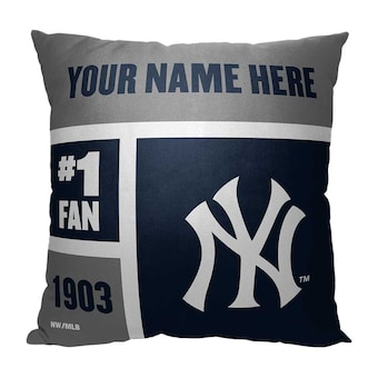 New York Yankees The Northwest Group 18'' x 18'' Colorblock Personalized Throw Pillow