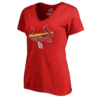 Women's St. Louis Cardinals Red Team Lockup T-Shirt