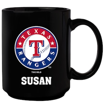 Texas Rangers Black 15oz. Personalized Mug