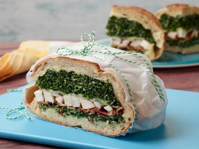 Grilled Chicken and Kale Caesar Pressed Sandwich