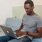 Student with laptop