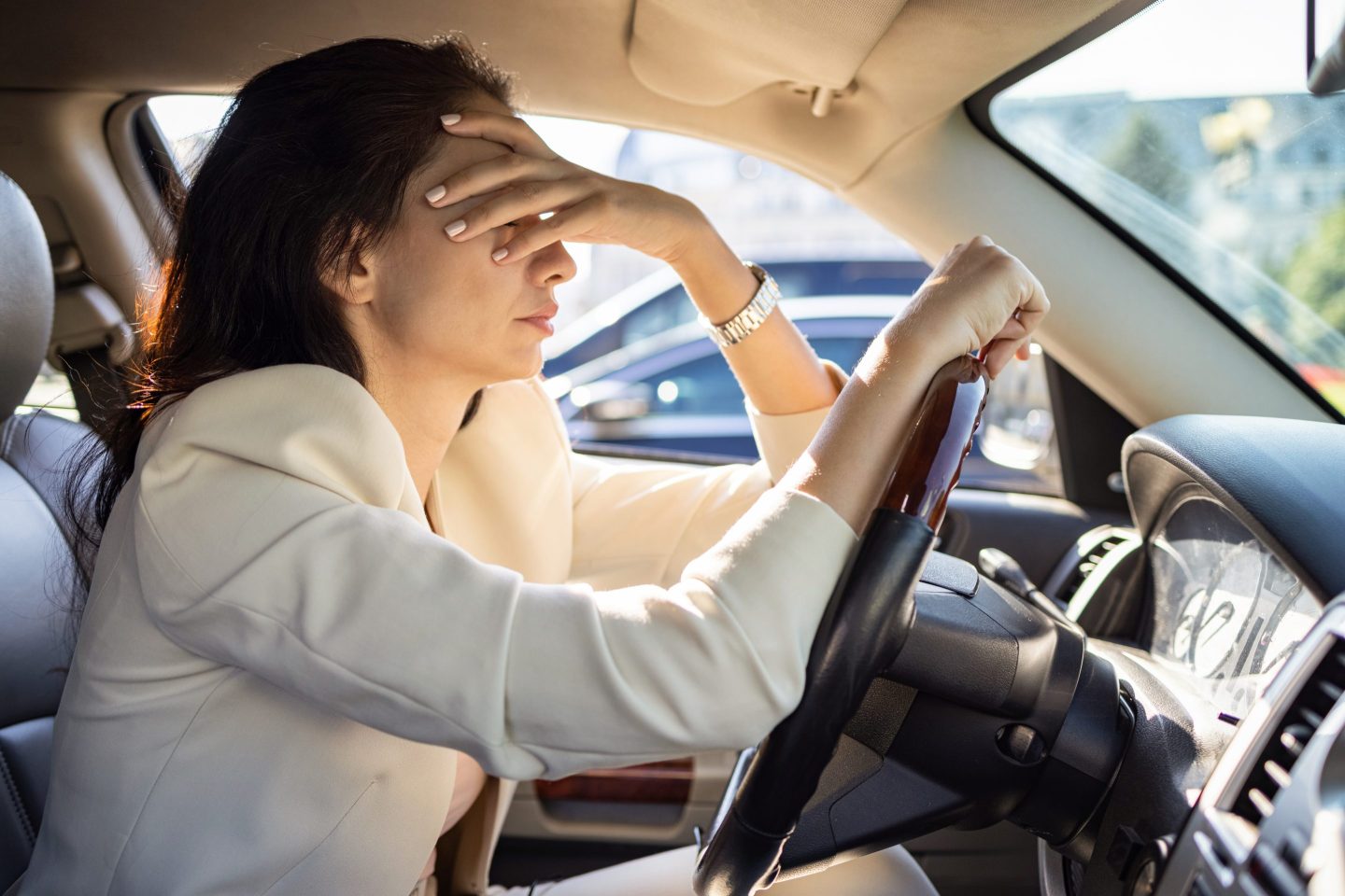 Well dressed woman feeling stressed