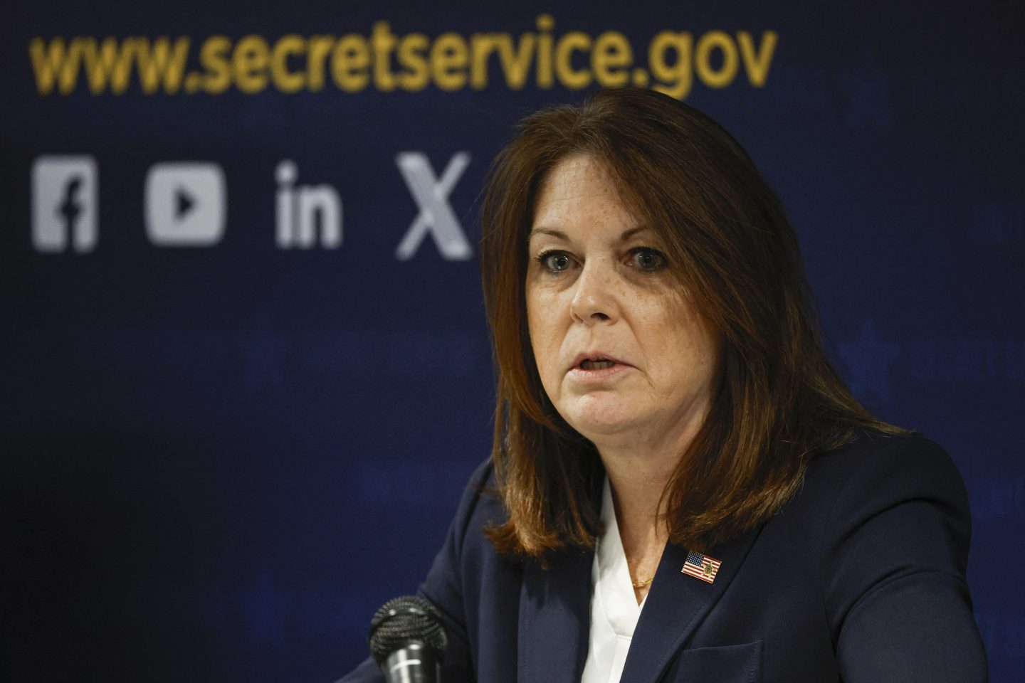 United States Secret Service director Kimberly Cheatle speaks during a press conference at the Secret Service&#8217;s Chicago Field Office on June 4 2024 in Chicago, Illinois, ahead of the 2024 Democratic and Republican National Conventions. (Photo by KAMIL KRZACZYNSKI / AFP) (Photo by KAMIL KRZACZYNSKI/AFP via Getty Images)