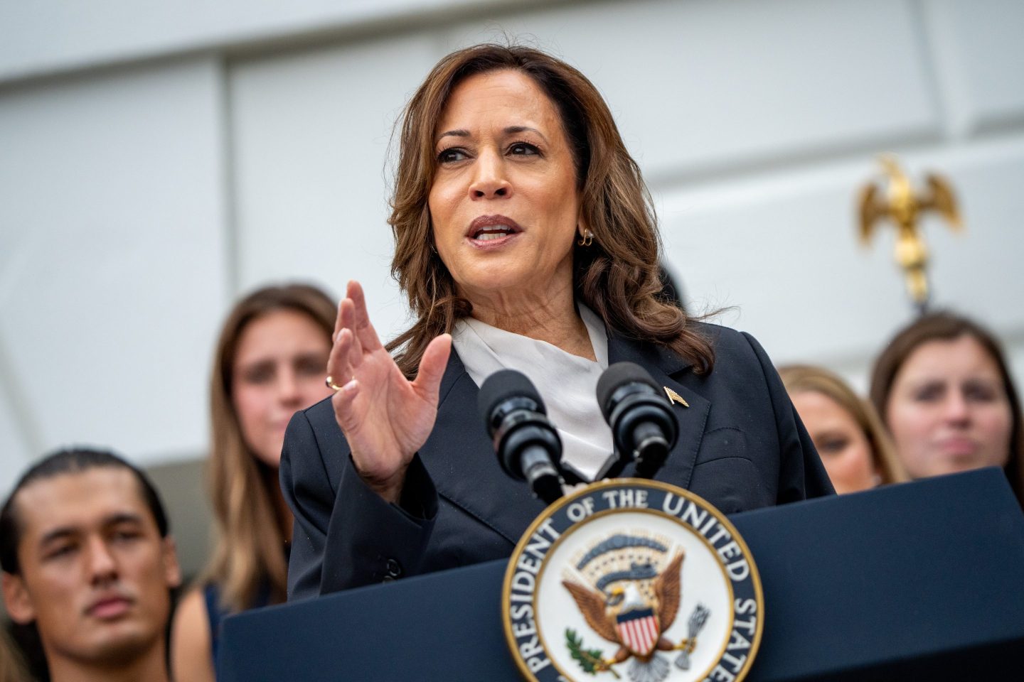 WASHINGTON, DC &#8211; JULY 22:  on July 22, 2024 in Washington, DC. U.S. President Joe Biden abandoned his campaign for a second term after weeks of pressure from fellow Democrats to withdraw and just months ahead of the November election, throwing his support behind Harris. (Photo by Andrew Harnik/Getty Images)