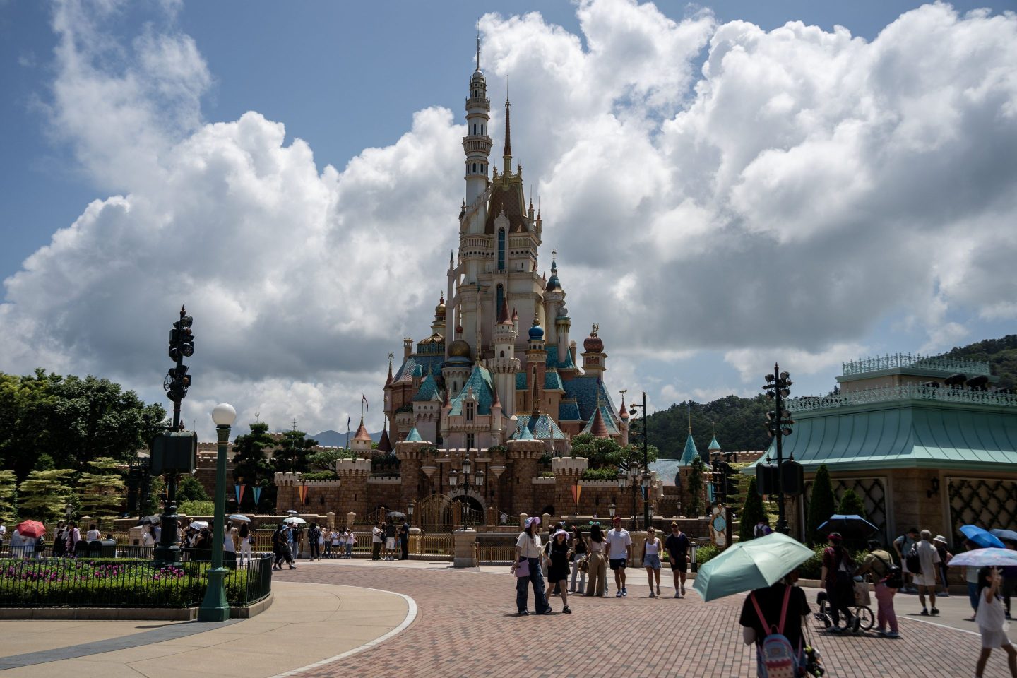 Disney's fairy tale castle in a theme park