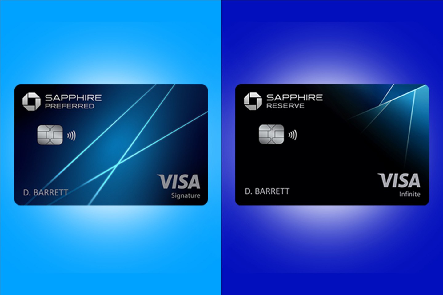 The Chase Sapphire and Chase Reserve cards.