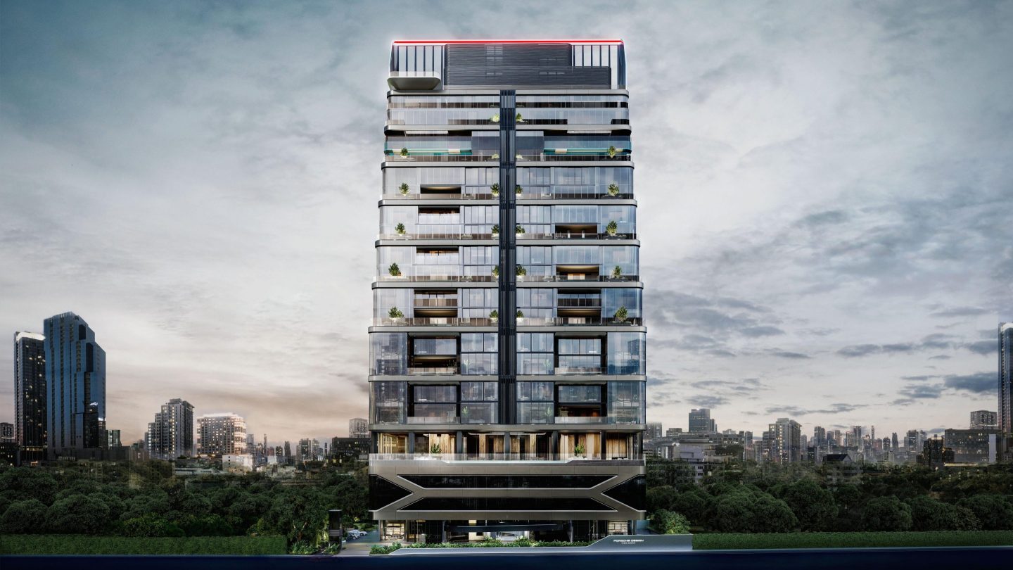 Design picture of the Porsche Design Tower in Bangkok, which is expected to be completed in 2028.