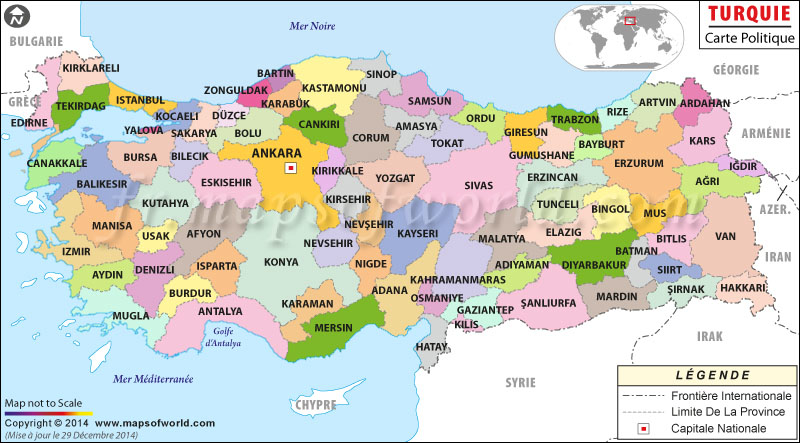 Carte de la Turquie