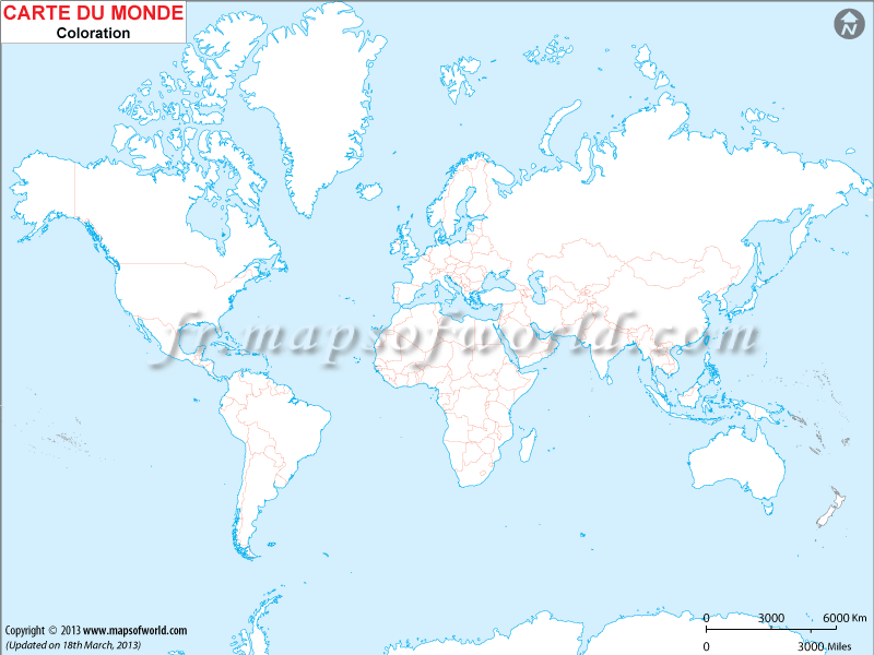 Carte Muette Du Monde