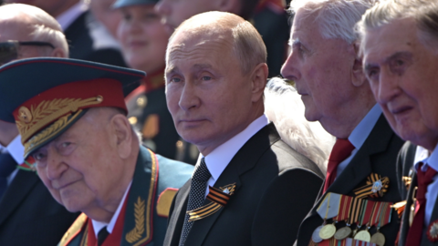 Vladamir Putin at a Victory Day military parade in the Red Square, Moscow