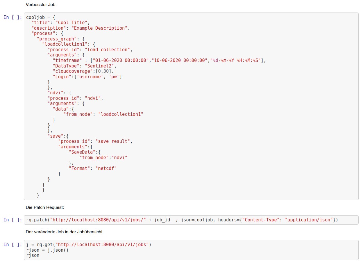 Job JSON screenshot