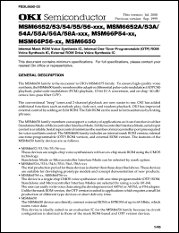 MSM6654-xxxGS-K Datasheet