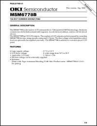 MSM6778BV-Z-01 Datasheet