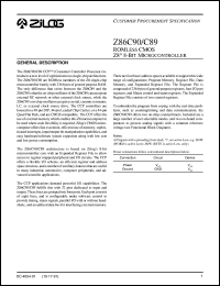 Z86C9012PSC Datasheet