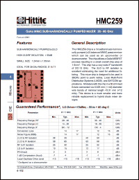 HMC259 Datasheet