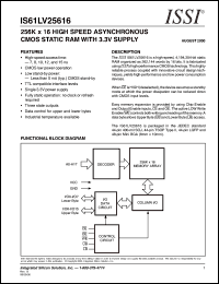 IS61LV25616-15LQI Datasheet