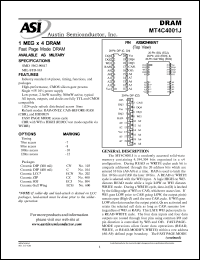 MT4C4001JCN-10/883C Datasheet