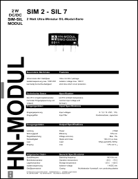 SIM2-0515D-SIL7 Datasheet