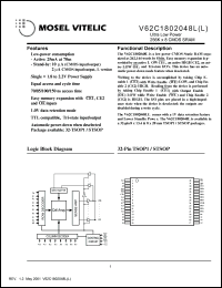 V62C1802048L-70T Datasheet