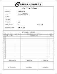 GNR10D471K Datasheet