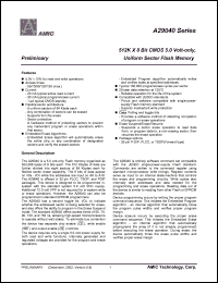 A29040V-120 Datasheet