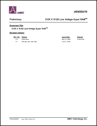 A64S9316G-70I Datasheet