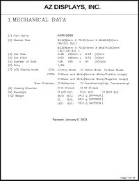 AGM1264B-FLGBW-T Datasheet