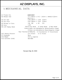 AGM1264E-MNBBW-T Datasheet