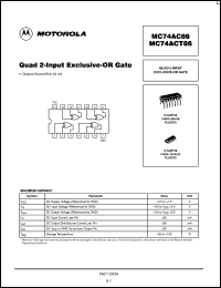 MC74ACT86MR2 Datasheet