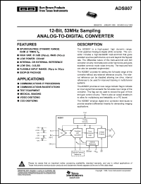 ADS807E/1K Datasheet