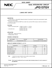 UPG137GV-E1 Datasheet